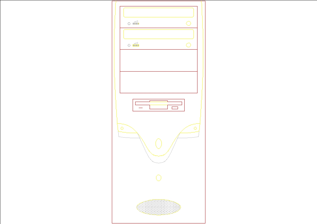 CPU tower - computer cabinet elevation