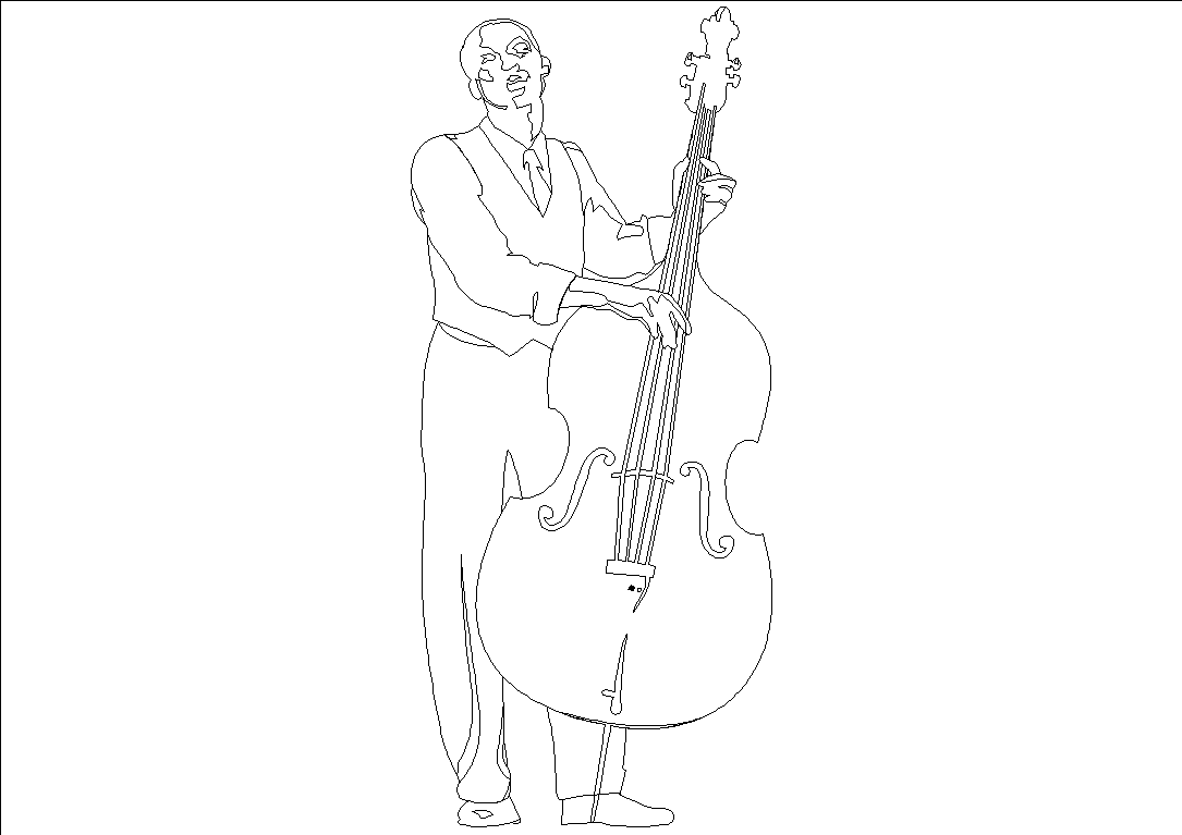 Musician with double bass - Elevation