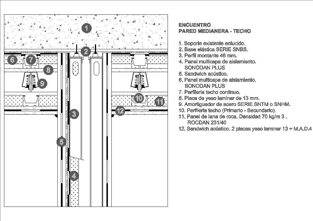 Detalles Aislación Acústica En Autocad Cad 5103 Kb Bibliocad