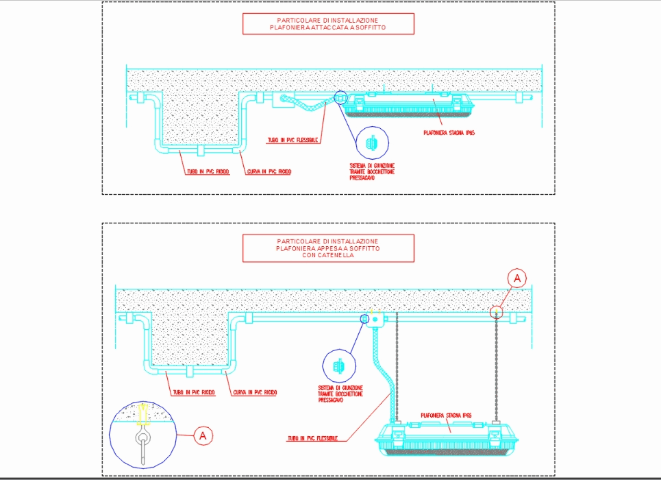 Installation Ceiling Light With Visible Pipe 118 42 Kb Bibliocad