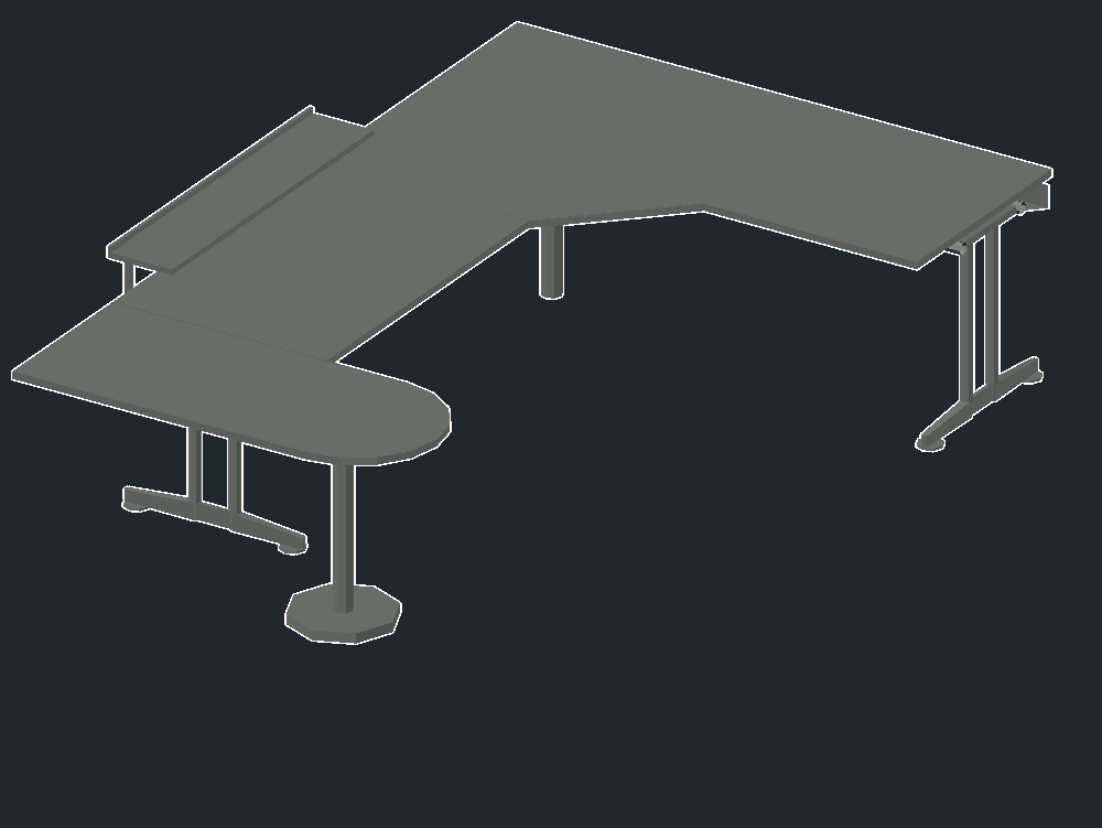 mesa 3d com materiais aplicados