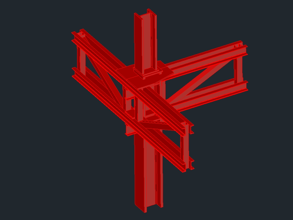 Union estructura acero 3D