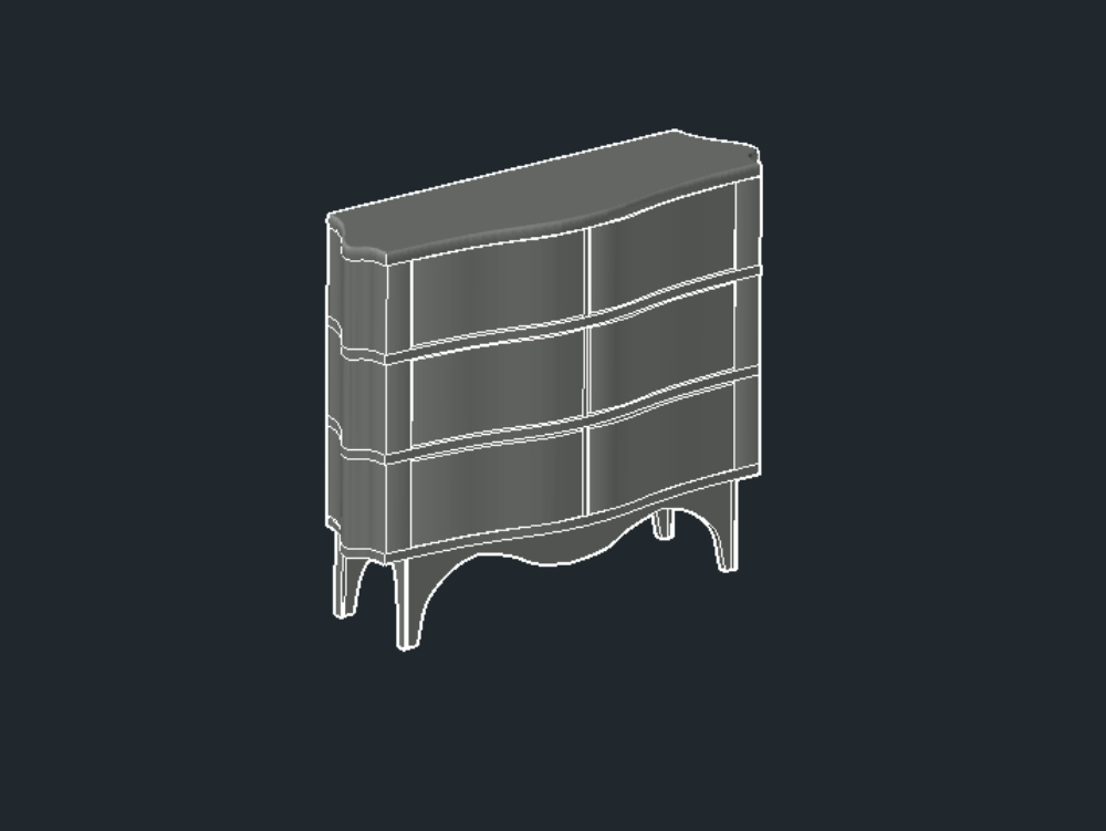 Commode ou meuble à tiroirs 3d