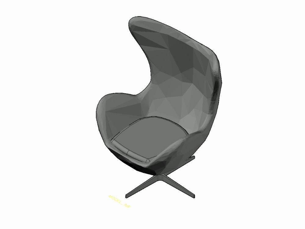 Chair egg type 3d with applied materials