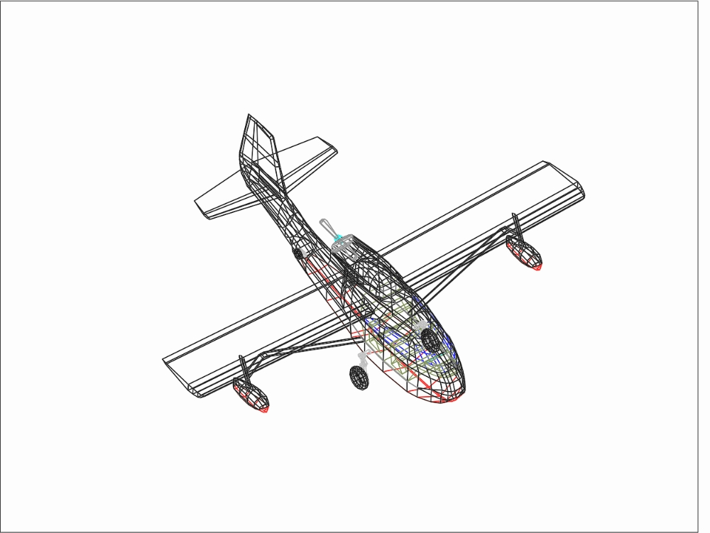 Avião de hélice monomotor 3d