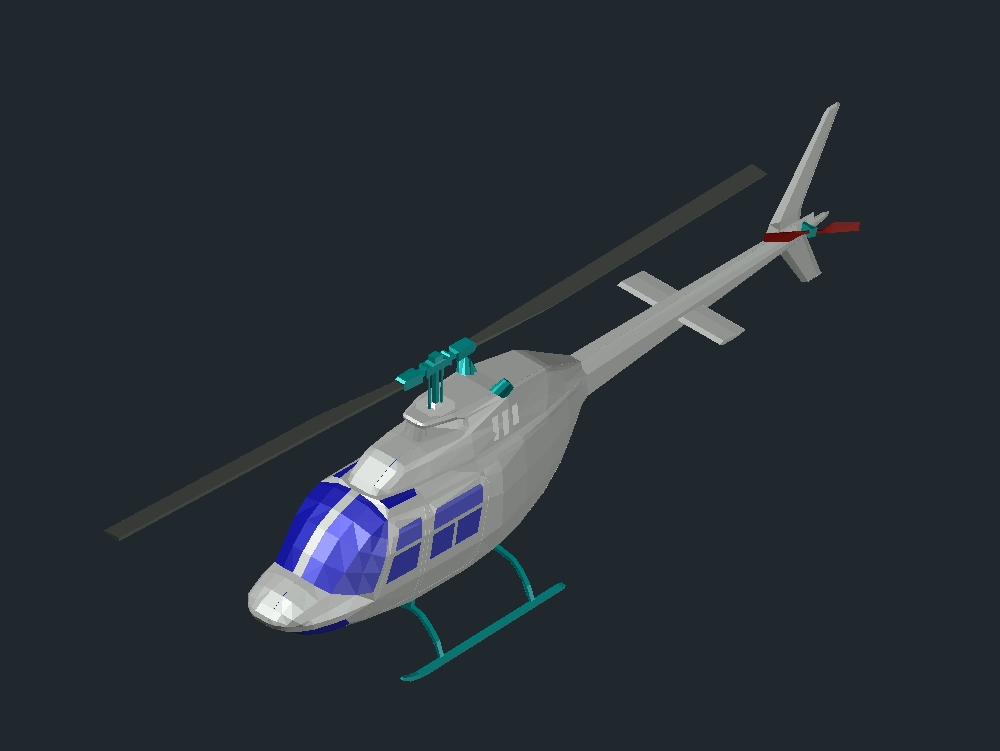 Helicopter 3D with applied materials