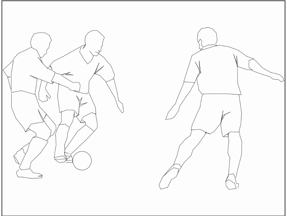2d figure people playing soccer