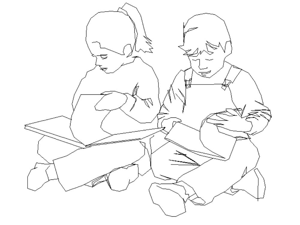 Enfants lisant.
