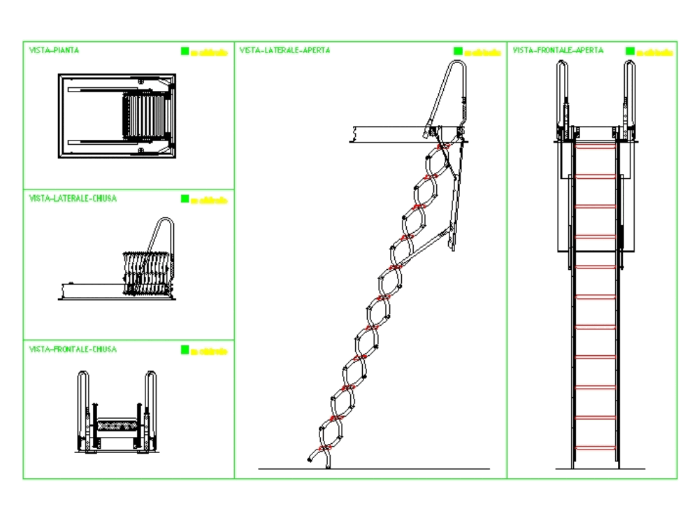 Escalier extensible dans AutoCAD | Téléchargement CAD (147.12 KB ...