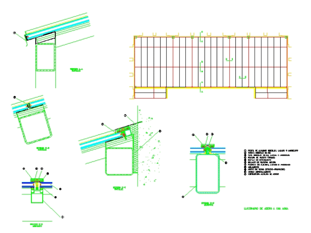 Steell roof light inclined