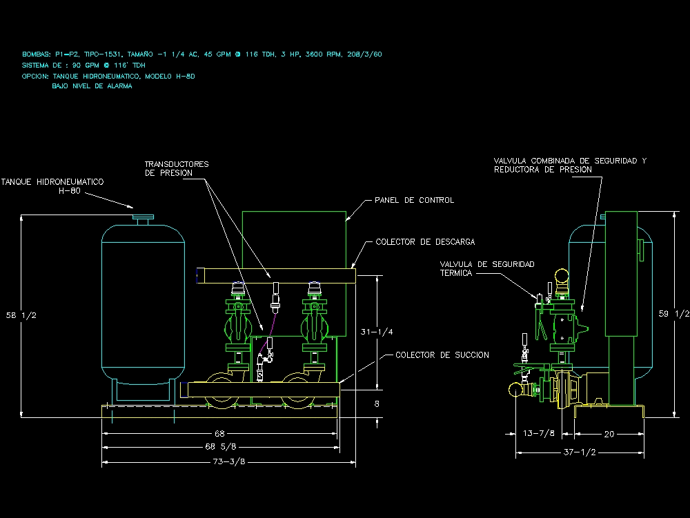 Bombas de incendio con tanque hidroneumatico (41.97 KB) | Bibliocad