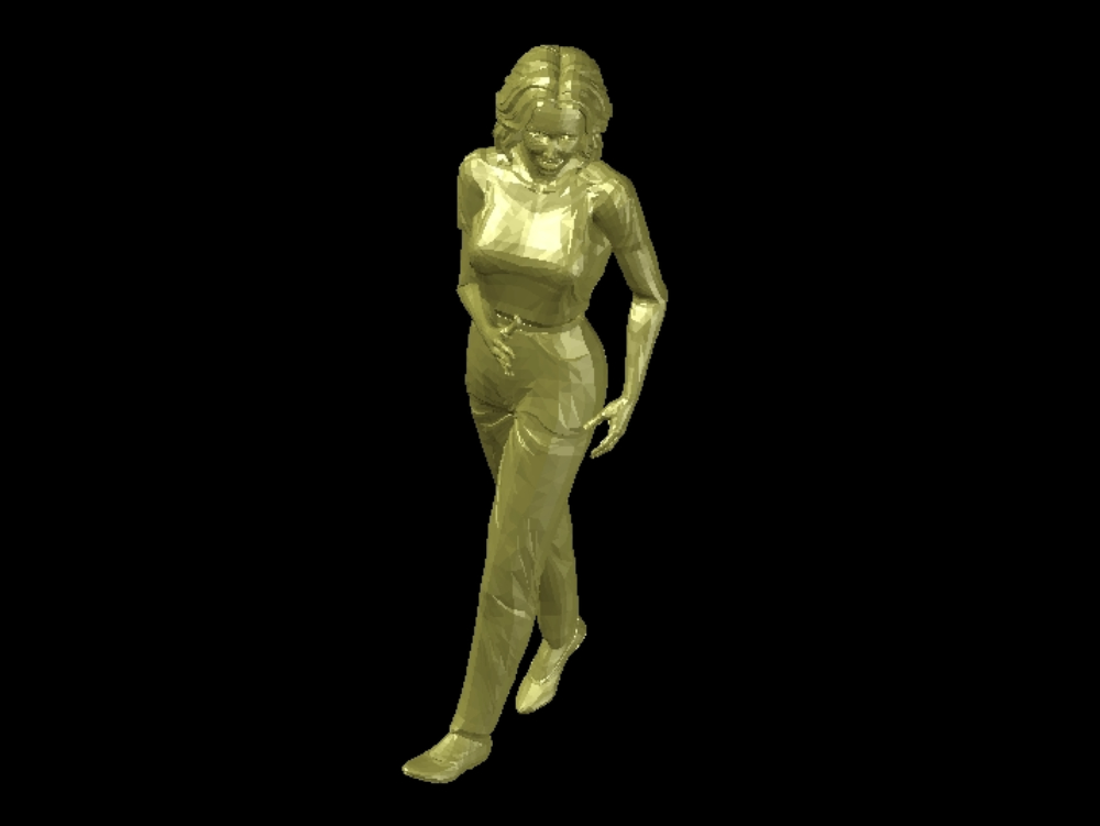 Mujer caminando en 3D.