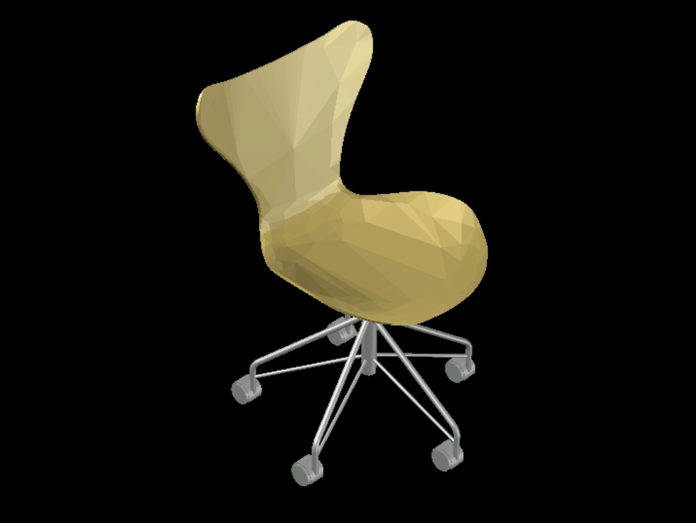 Cadeira - Arne Jacobsen em 3d.