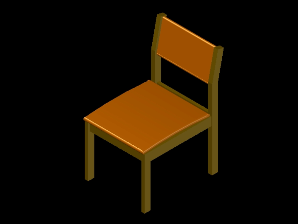 3d wooden chair.
