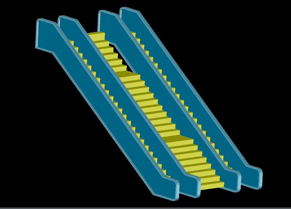 escaliers mécaniques 3D