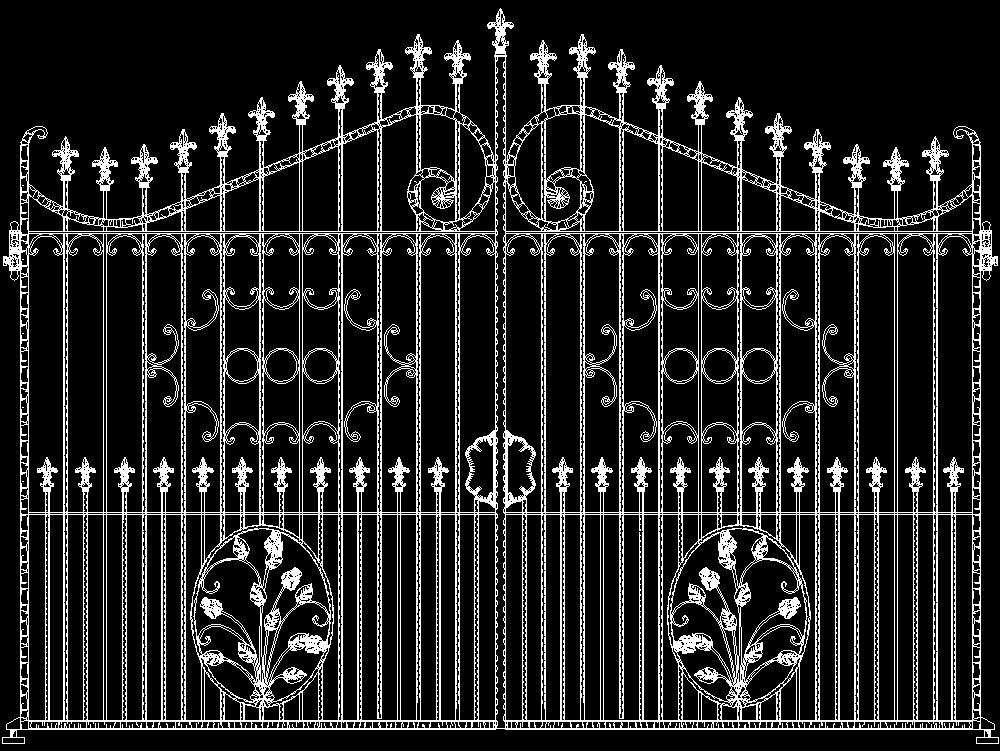 Iron forged gate in AutoCAD | CAD download (2.1 MB) | Bibliocad