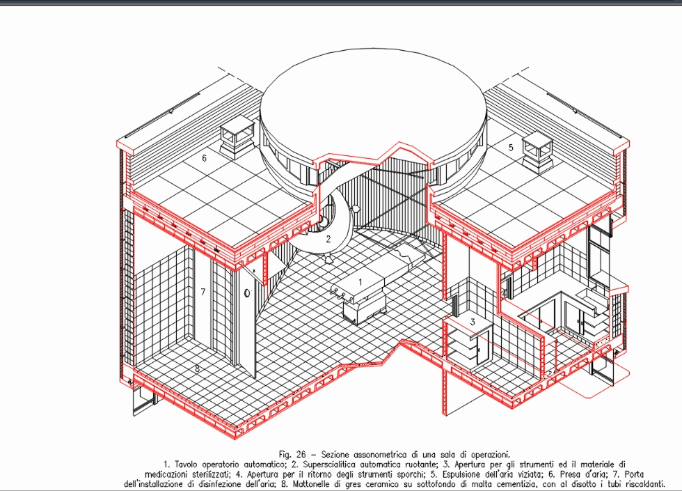Section of operating room