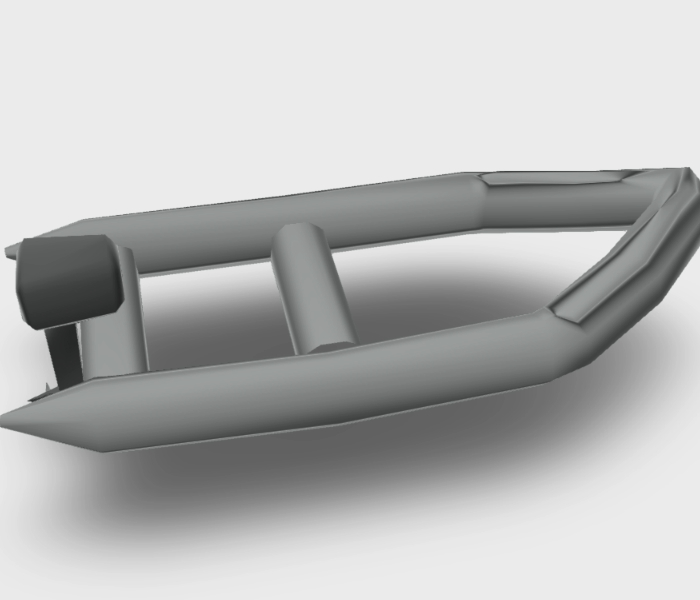 Inflated boat 3D
