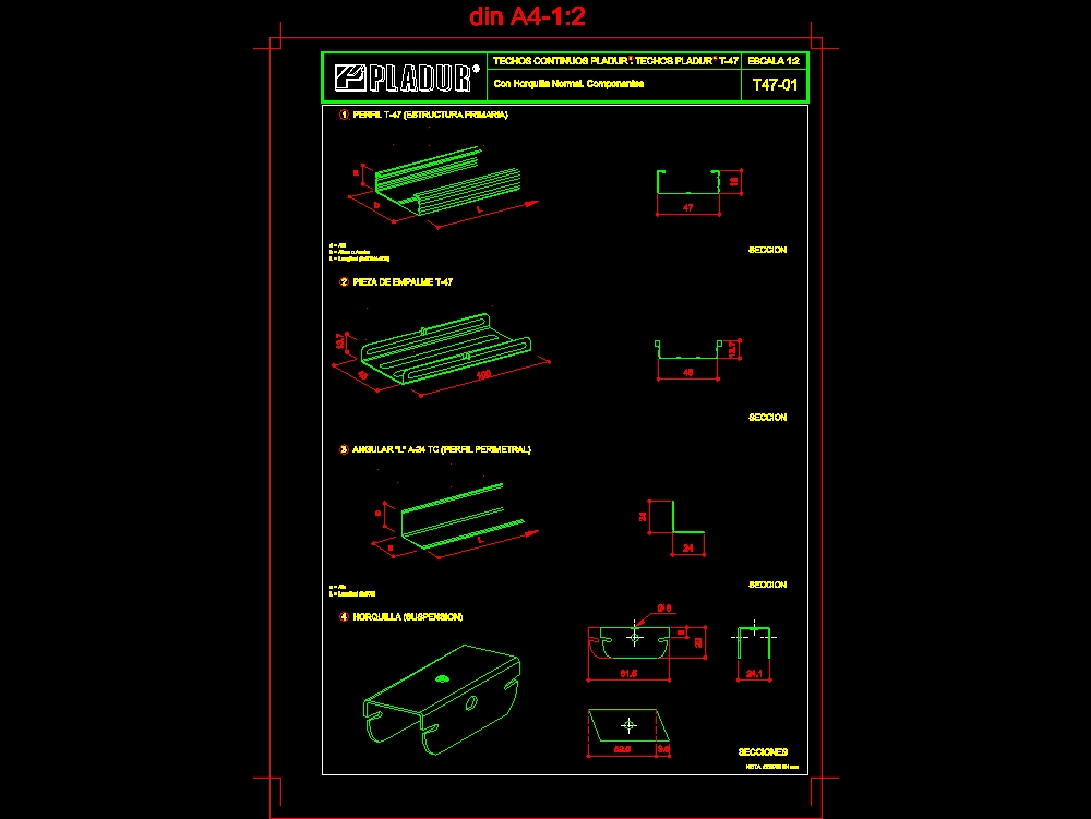 Plaster blocks - Pladur - Pladur roofs T- - 47
