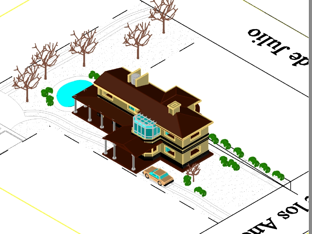 casa modelada em 3D