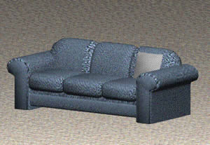 Sofa en 3d tres cuerpos