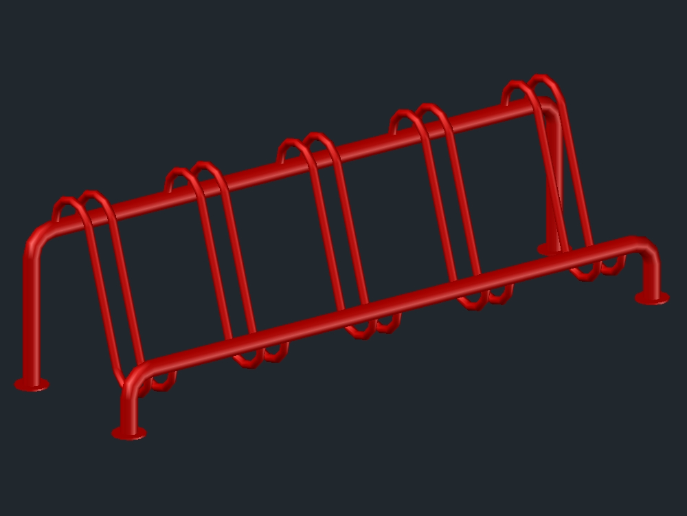 Estructura metálica para estacionar bicicletas en 3D