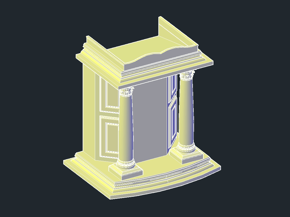 Púlpito de iglesia en 2D y 3D