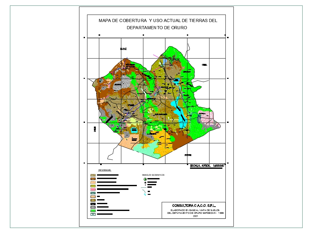 Carte d'occupation des sols d'Oruro - Bolivie