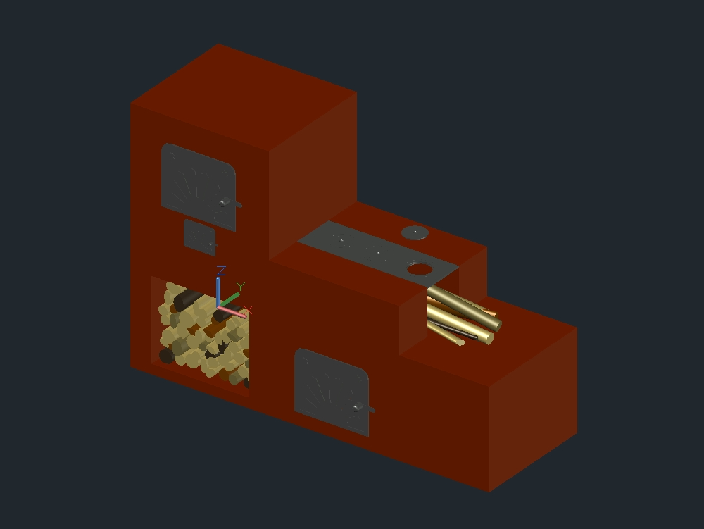 Vent to firewood in 3d
