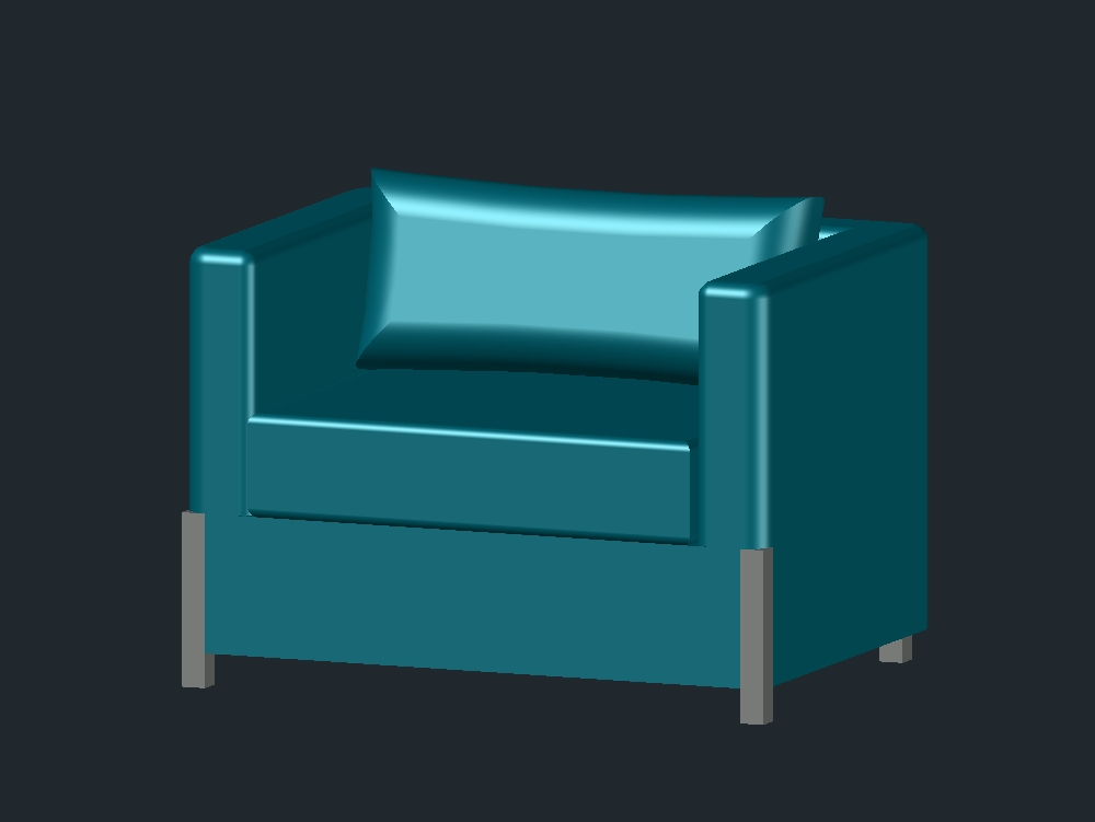 Armchair of a body with legs in 3d