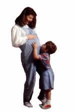 Frau schwanger mit einem Kind