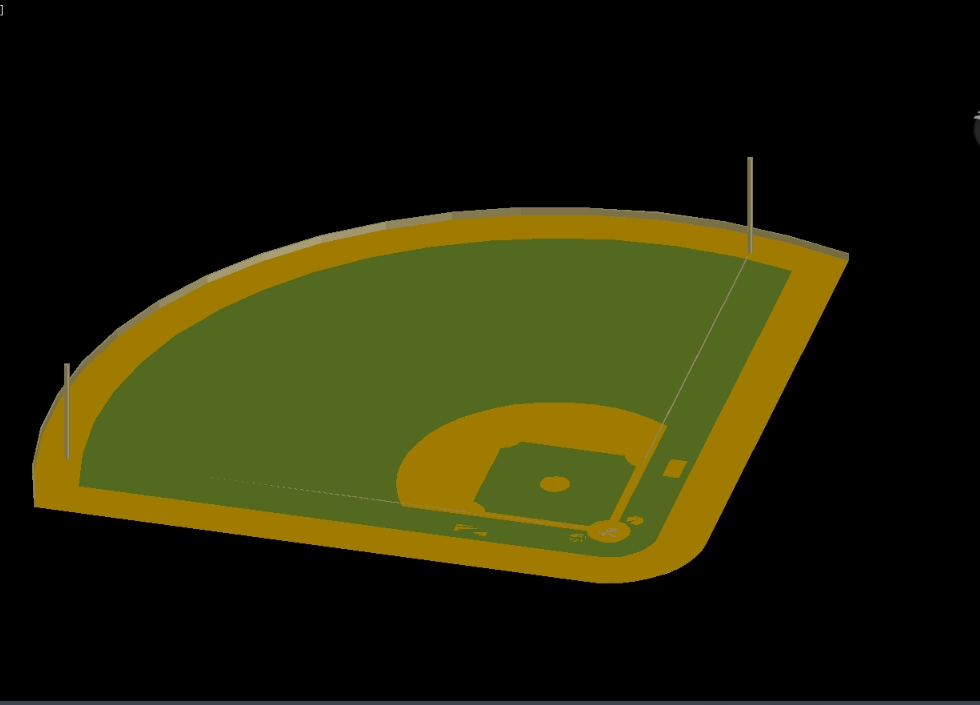 3D-Baseballfeld