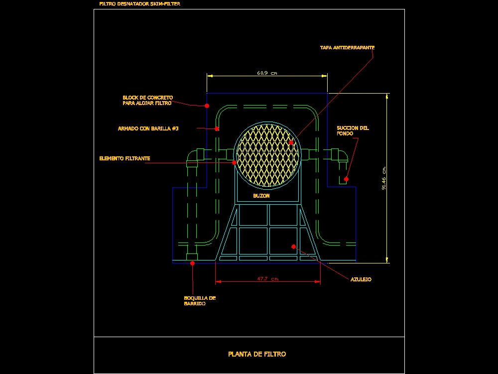 Skim-filter skimmer filter in AutoCAD | CAD (10.97 KB) | Bibliocad