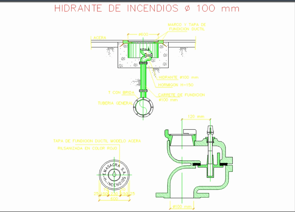 Hidrante de incendios en AutoCAD | Descargar CAD (37.08 KB) | Bibliocad