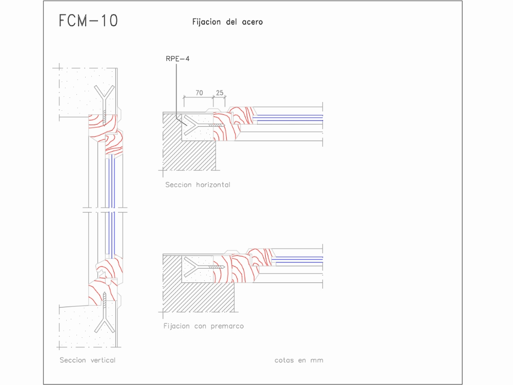 Anclajes en madera en AutoCAD  Descargar CAD gratis (47.08 KB