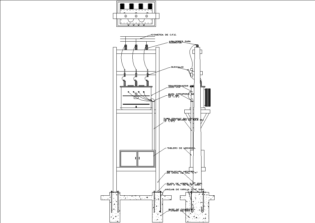 Detail electric substation