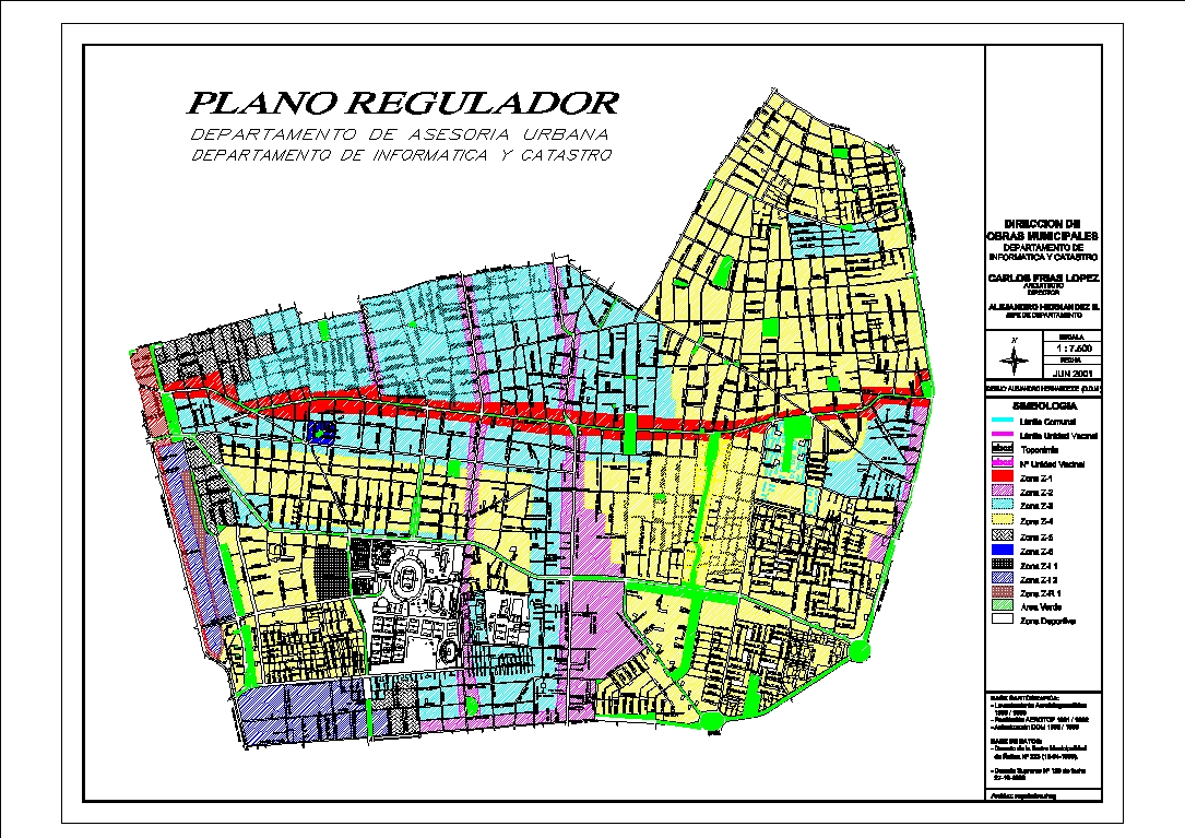Karte der Gemeinde Ñuñoa; Santiago, Chile