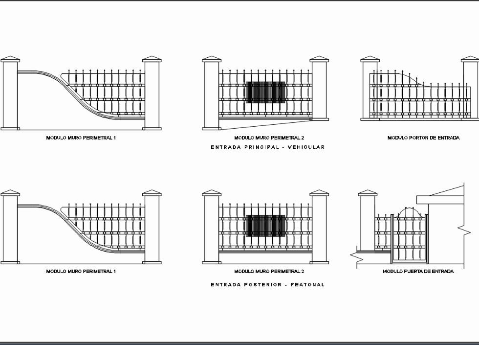 Sections de clôture périmétrique 2D