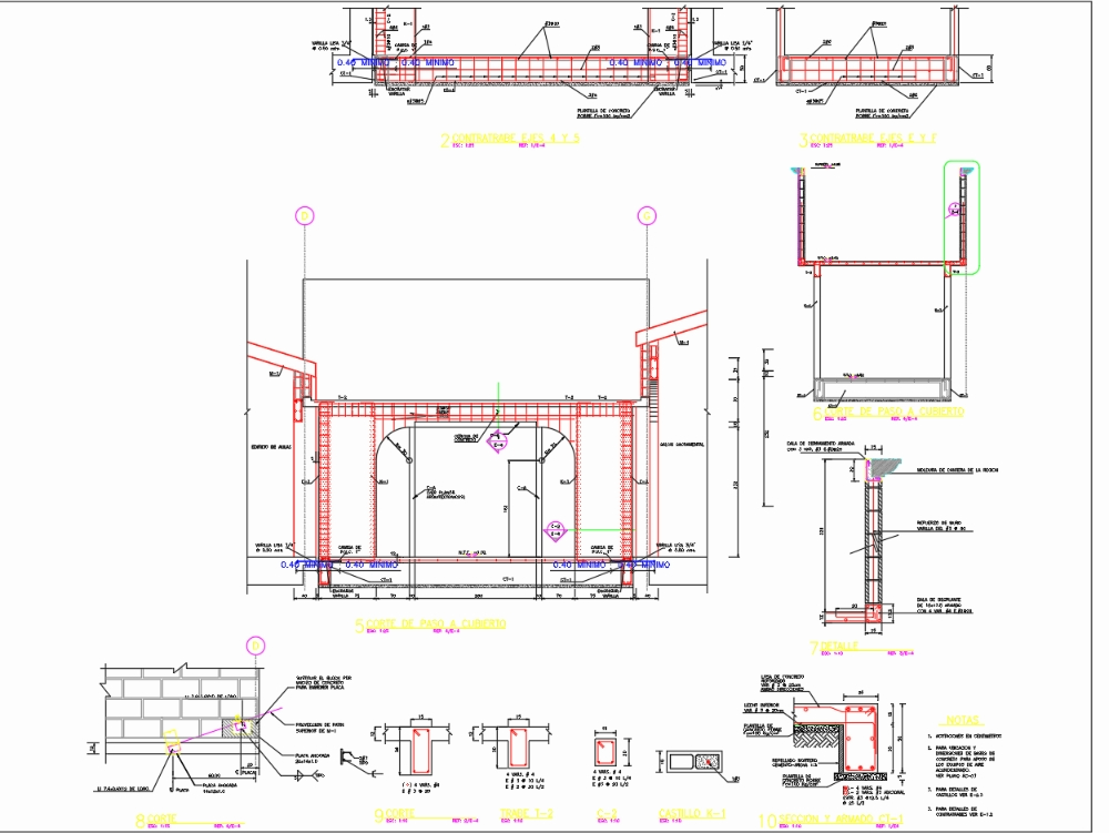 Construction details of covered walkway