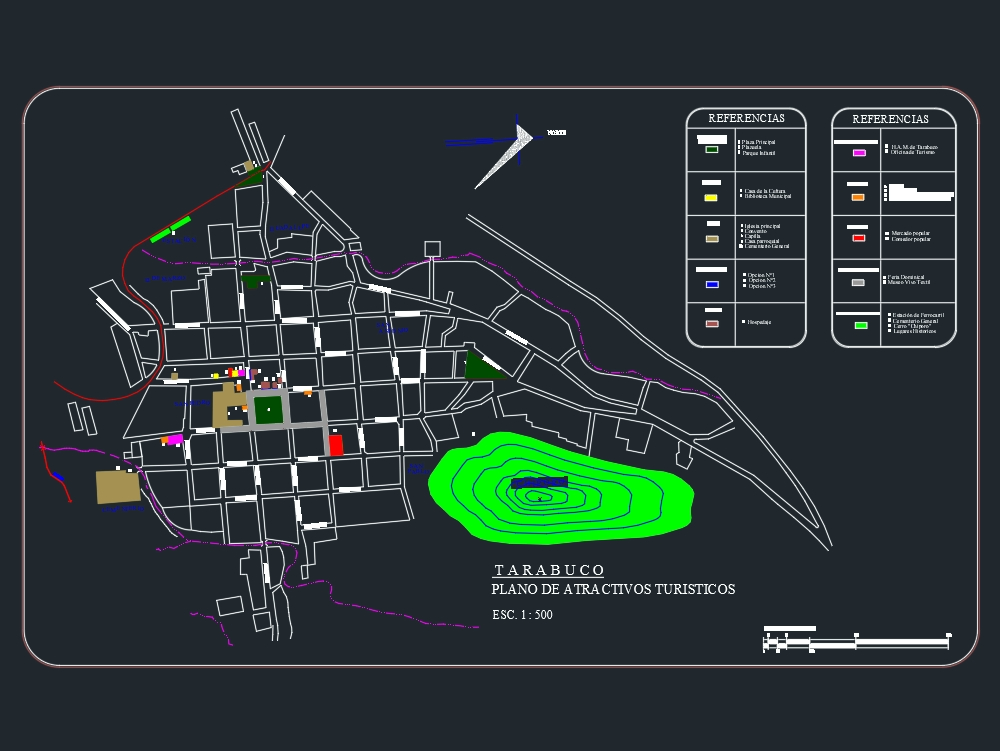 Urban plans of tarabuco, bolivia