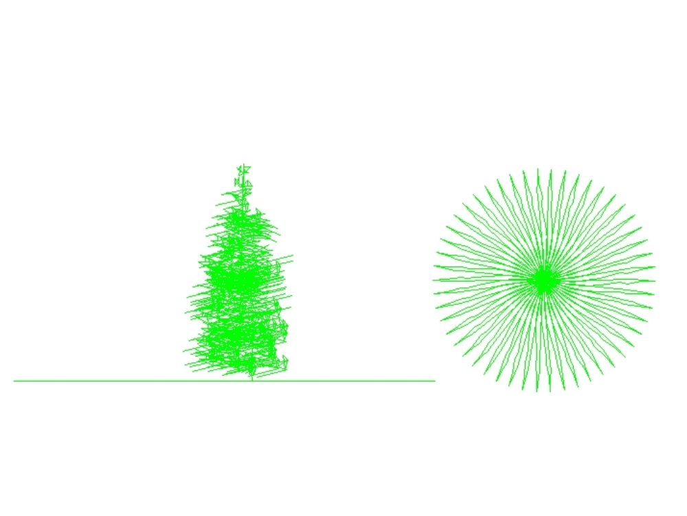 Pine 2D elevation tree