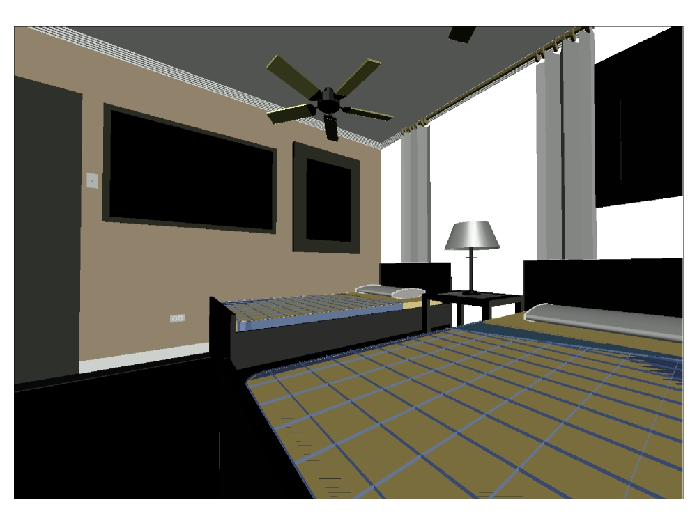 3d furnished bedroom