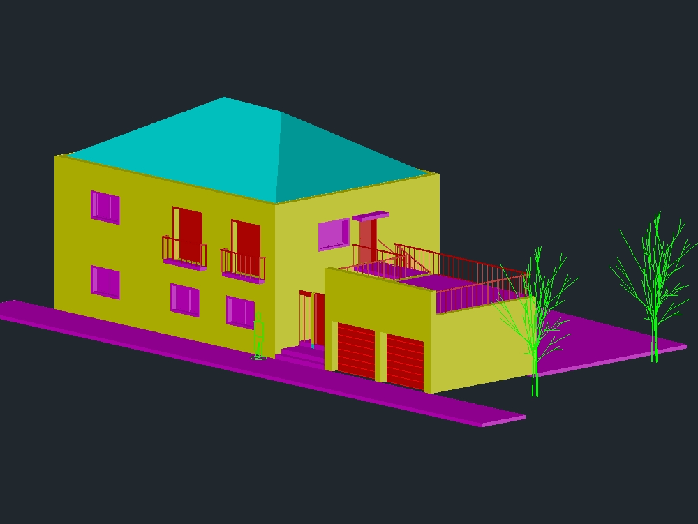 3D Doppelhaus - Haus auf zwei Etagen