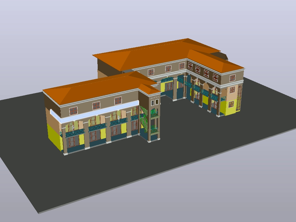 shopping plaza in 3d