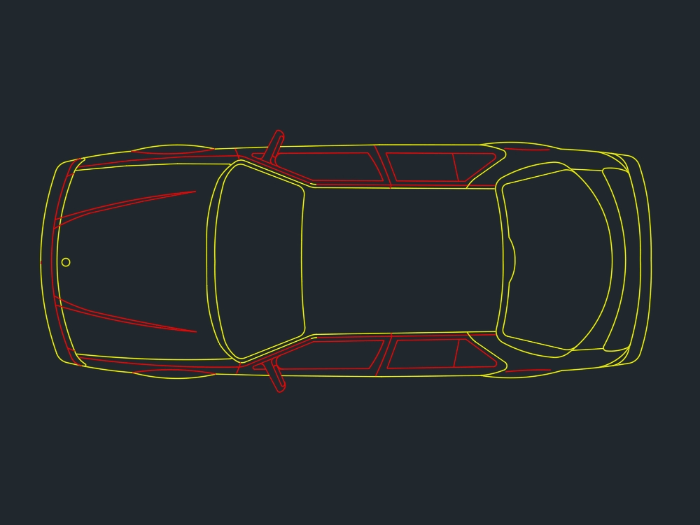 Saab car - top view