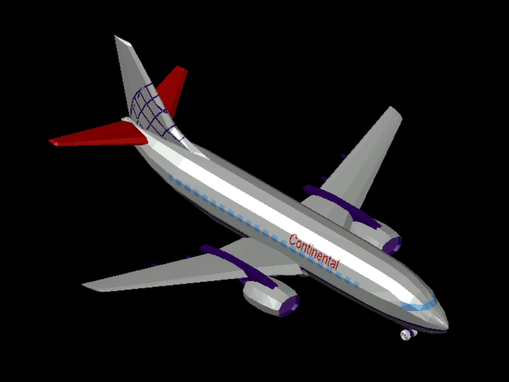 747-Flugzeug in 3D.