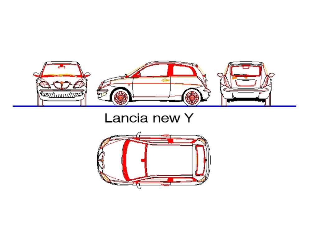 Lancia neues und neues Automobil.