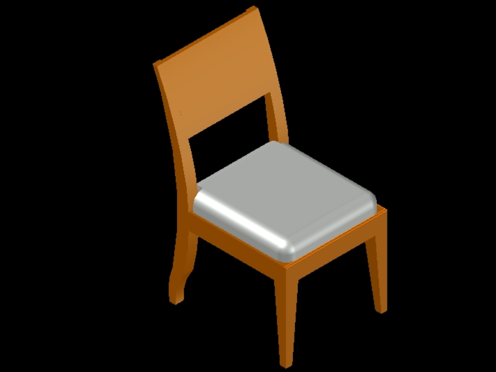Chaise en bois 3D.