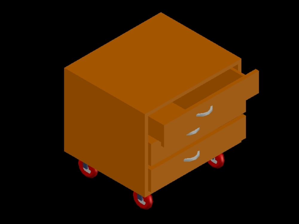 Chest of drawers in 3d.