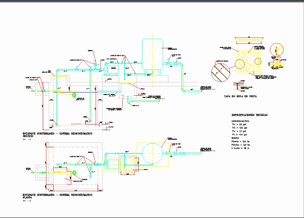 Hydroneumatic System In Autocad Cad Download 822 Kb Bibliocad 1850